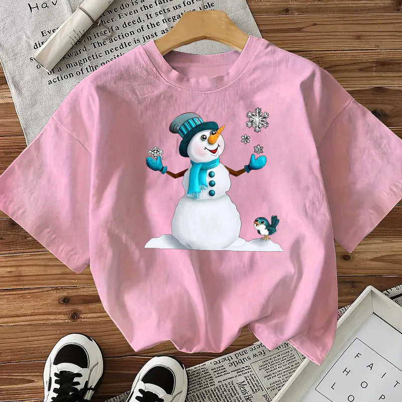 Snowman Cotton Women's tshirt Christmas