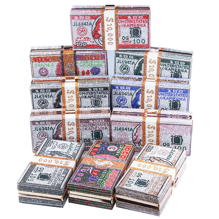 Fashion Crystal Women Luxury Rhinestone Wedding Clutch Bag