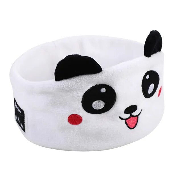 Soft Elastic Comfortable Wireless Music Earphones Kids Animal Sleeping Headphones Eye Mask Bluetooth V5.0 Headphones Headband