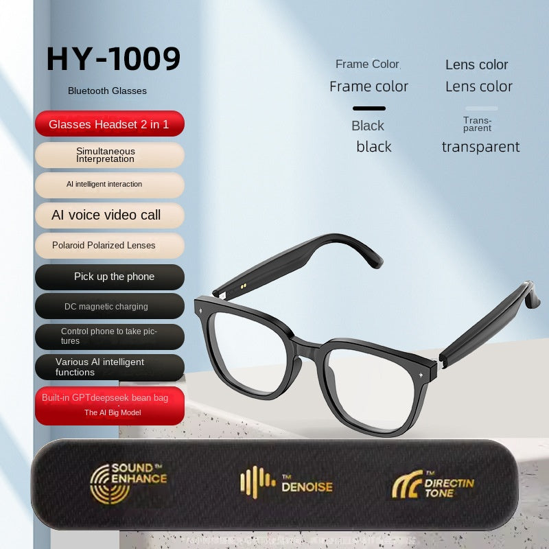 Bluetooth Smart AI Sunglasses Multi functional Real time Translation Headphones Call Listening to Music