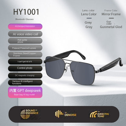 Bluetooth Smart AI Sunglasses Multi functional Real time Translation Headphones Call Listening to Music