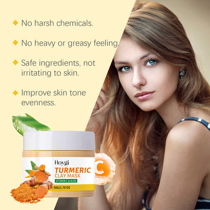 Hoygi Turmeric Mud Film Gently Cleans Skin Pores, Moisturizes Skin Care, Moisturizes Moisture, Locks Water And Moistens Soft Mud Film