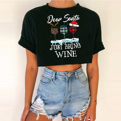 Women short top Christmas Crop Top