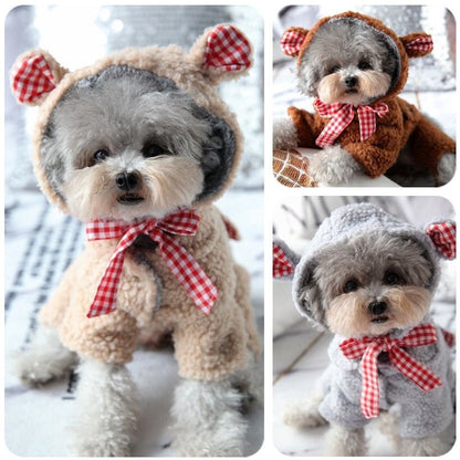 Pet Bixiong Pomeranian Small Dog Poodle Teddy Dog Clothes Autumn/Winter Clothes Winter Clothes Four Legged Clothes