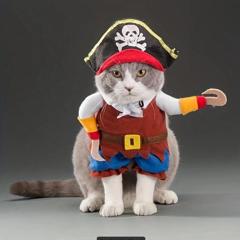 Pet Pirate Transformation Dog Clothes Set Pirate Transformation Teddy Dog Clothes Halloween Christmas Costumes