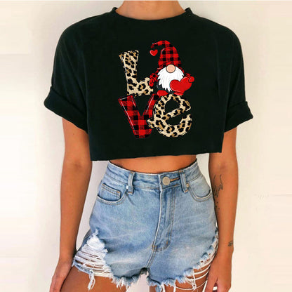 Women short top Christmas Crop Top
