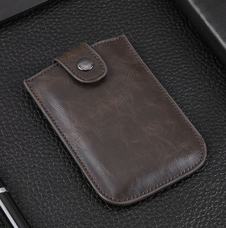 Crazy Horse PU Leather Men Slim RFID Card Holders ID Cash Cardholder Stack Up Pull Out Mini Cascading Wallet Purses