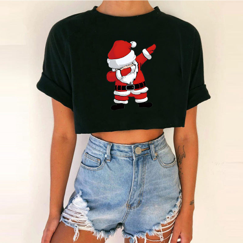 Women short top Christmas Crop Top