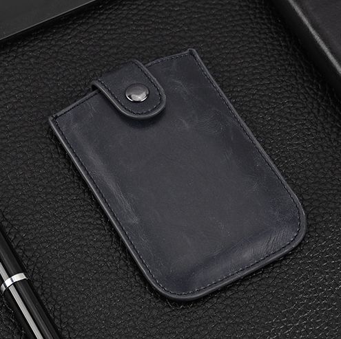 Crazy Horse PU Leather Men Slim RFID Card Holders ID Cash Cardholder Stack Up Pull Out Mini Cascading Wallet Purses