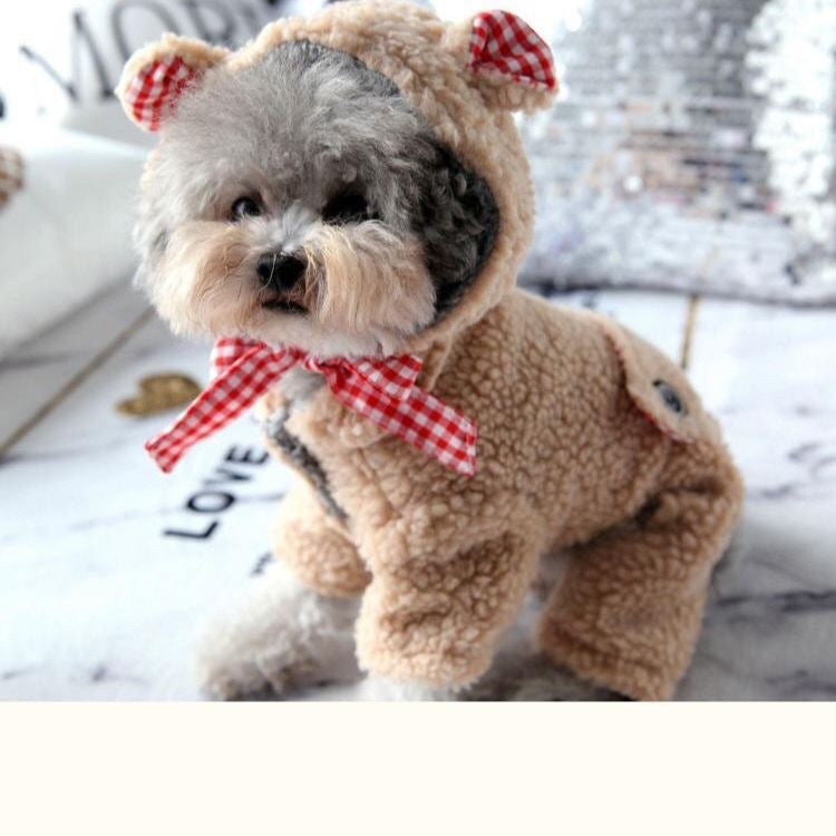 Pet Bixiong Pomeranian Small Dog Poodle Teddy Dog Clothes Autumn/Winter Clothes Winter Clothes Four Legged Clothes