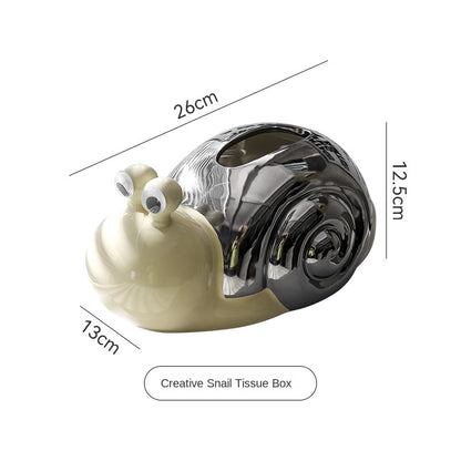 Creative Kitchen Desktop Tissue Box Living Room Cartoon Cute Snail Ceramic Dining Table Tissue Box