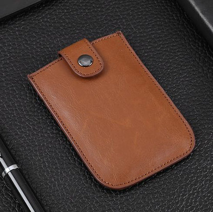 Crazy Horse PU Leather Men Slim RFID Card Holders ID Cash Cardholder Stack Up Pull Out Mini Cascading Wallet Purses