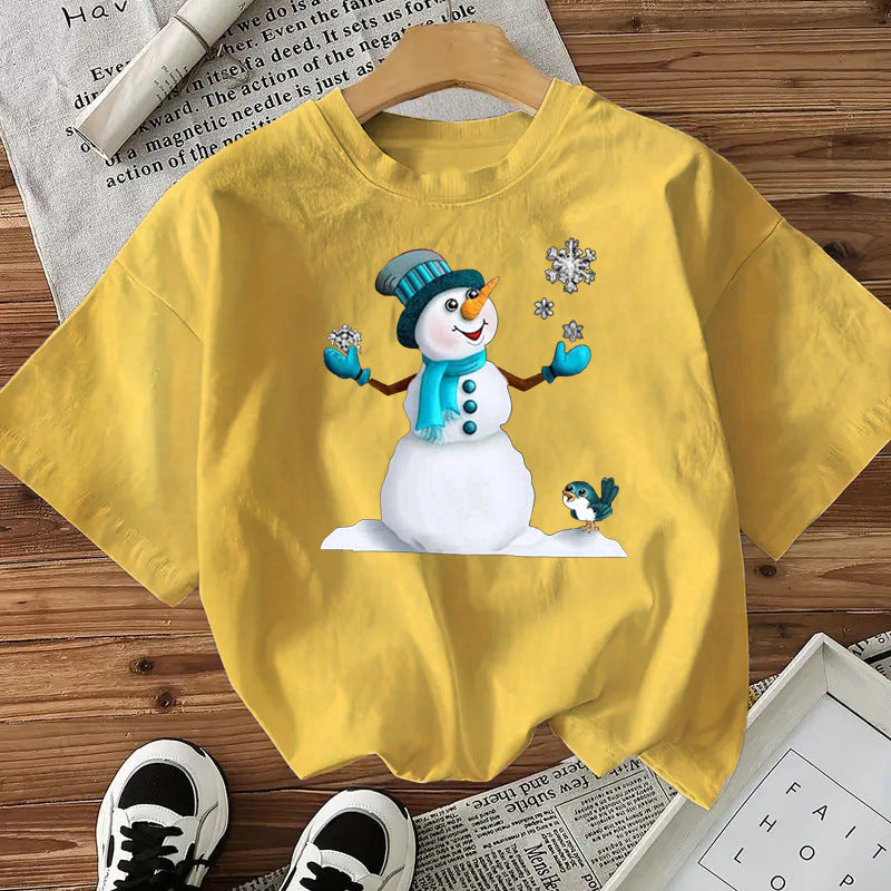 Snowman Cotton Women's tshirt Christmas