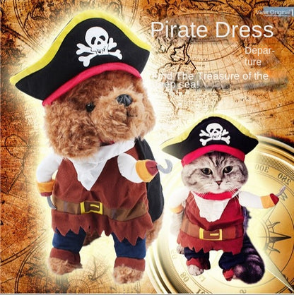 Pet Pirate Transformation Dog Clothes Set Pirate Transformation Teddy Dog Clothes Halloween Christmas Costumes