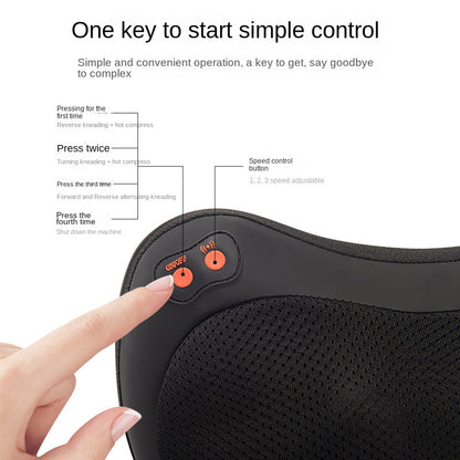 Electric Cervical Massage Pillow for Home and Car, Multi-Functional Shiatsu Massager for Back, Waist, Neck and Shoulder