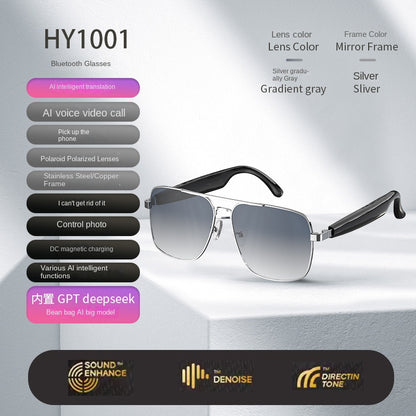 Bluetooth Smart AI Sunglasses Multi functional Real time Translation Headphones Call Listening to Music