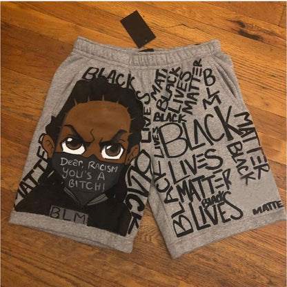 New American Fashion Brand Co branded Shorts for Mens Summer Leisure Sports Pure Cotton Large Quarter Beach Pants