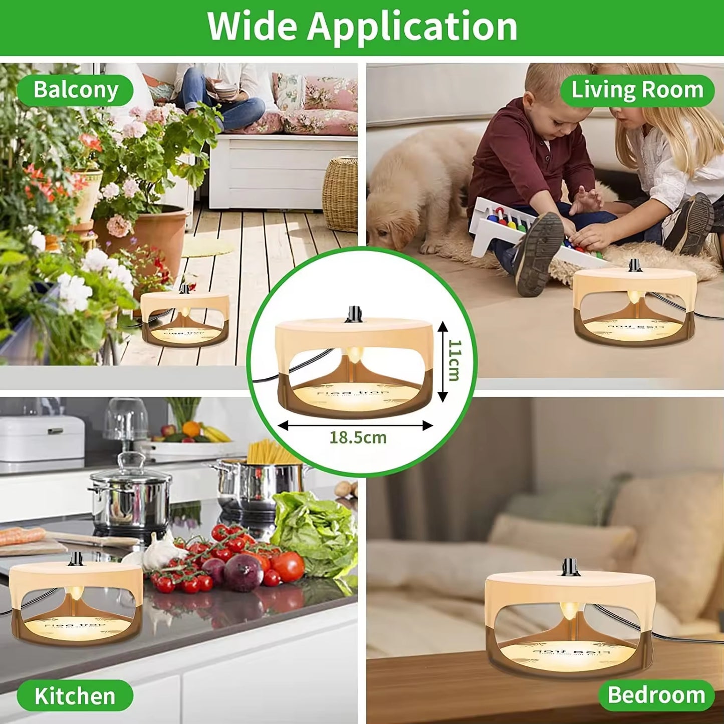 Flea Killer Trap with 2 Glue Discs Pad Bed Bug Trap Light Bulb Safe for Children Pet Dog Cat Best Control for Home House Inside