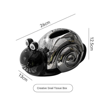 Creative Kitchen Desktop Tissue Box Living Room Cartoon Cute Snail Ceramic Dining Table Tissue Box