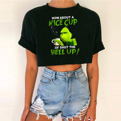 Women short top Christmas Crop Top