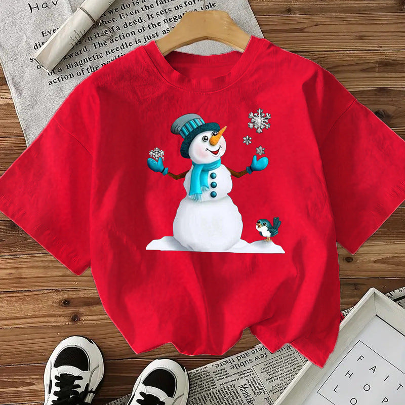 Snowman Cotton Women's tshirt Christmas