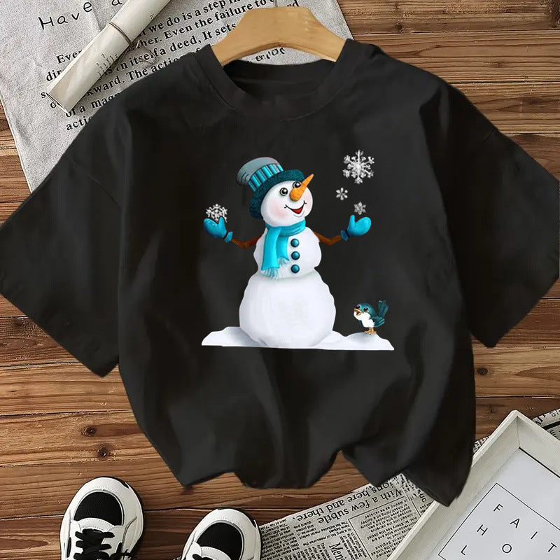 Snowman Cotton Women's tshirt Christmas