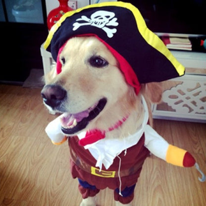 Pet Pirate Transformation Dog Clothes Set Pirate Transformation Teddy Dog Clothes Halloween Christmas Costumes