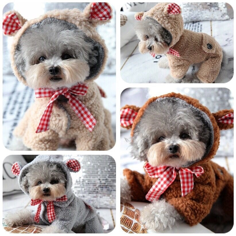Pet Bixiong Pomeranian Small Dog Poodle Teddy Dog Clothes Autumn/Winter Clothes Winter Clothes Four Legged Clothes