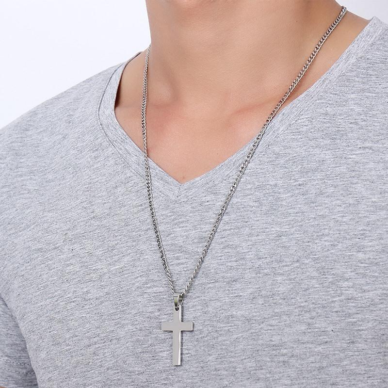 VNOX Classic Mens Cross Pendant Necklace 24